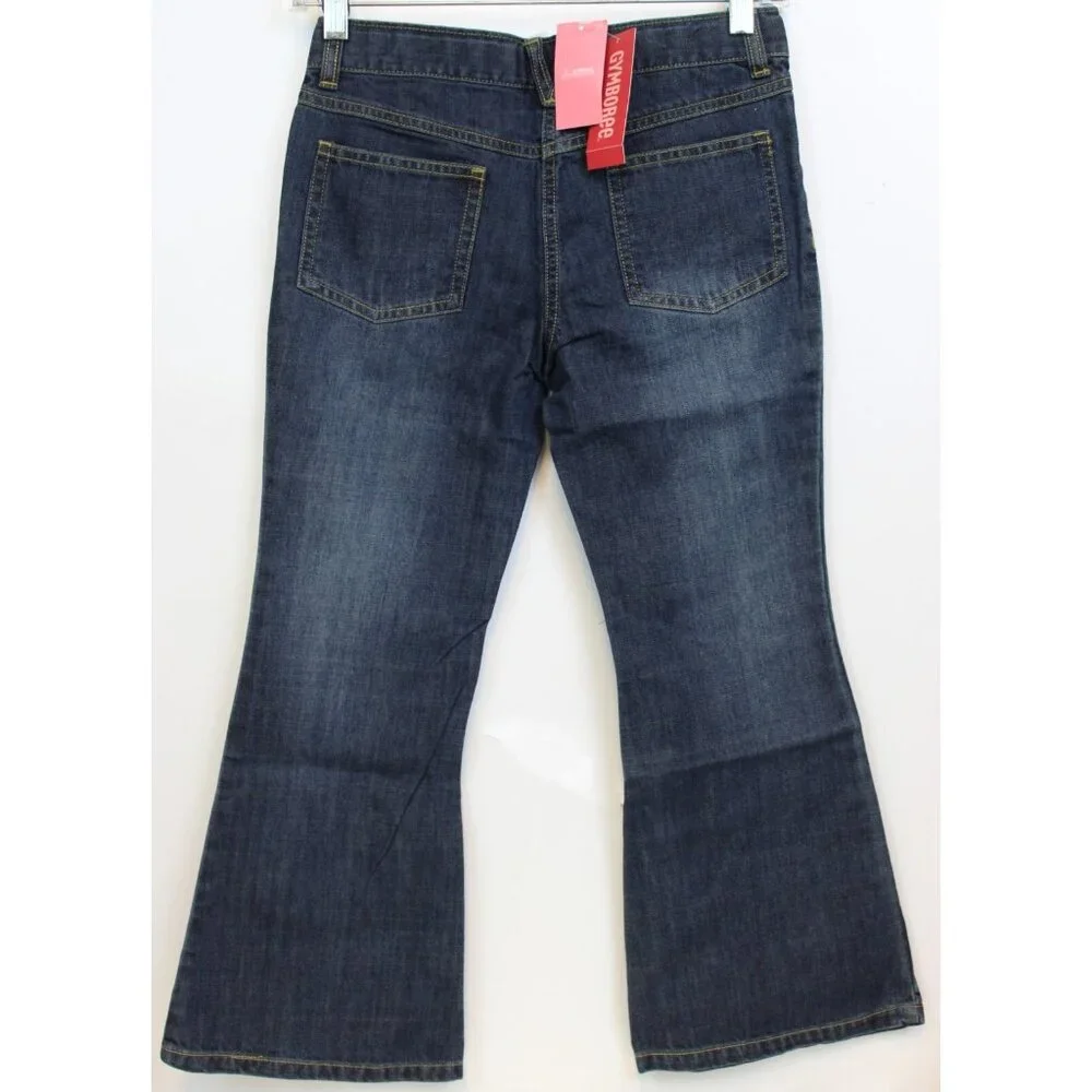 2008/9 Gymboree Daisy Days Denim Jeans sz 8 plus Flared Rhinestones Pockets NEW